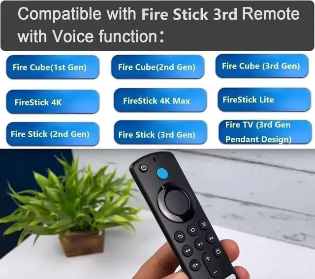 Alt view image 2 of 7 - Remote Replacement Control for Stick 2nd Gen, 3rd Gen, Lite, 4K,4K MAX, Cube 1st Gen, 2nd Gen, 3nd Gen, 3rd Gen PendantDesign Voice Replacement Control 2025 3.1.144 Version