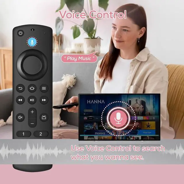 Alt view image 3 of 7 - Replacement Voice Remote Fit for All Fire Series, TV Stick/Cube/Lite/HD, 4K Max/4K (1st/2nd Gen), Smart TV 3rd Gen, for Insignia/Omni QLED Series TV