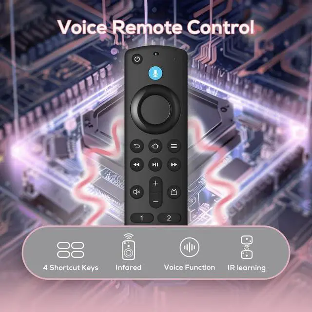 Alt view image 4 of 7 - Replacement Voice Remote Fit for All Fire Series, TV Stick/Cube/Lite/HD, 4K Max/4K (1st/2nd Gen), Smart TV 3rd Gen, for Insignia/Omni QLED Series TV