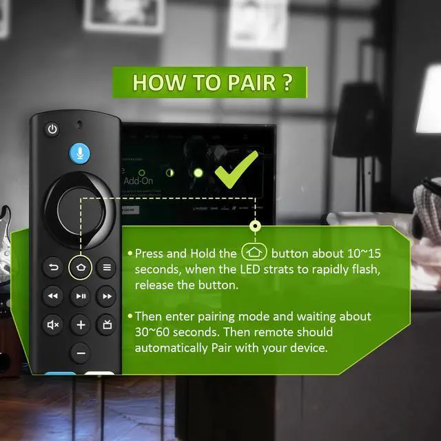 Alt view image 4 of 7 - Replacement Voice Remote Compatible with Fire Smart TV Cube(1st/2nd/3rd Gen),TV Stick(4K/4K Max/Lite),Smart TVs (3rd Gen)