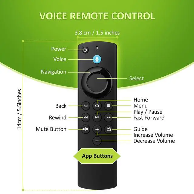 Alt view image 6 of 7 - Replacement Voice Remote Compatible with Fire Smart TV Cube(1st/2nd/3rd Gen),TV Stick(4K/4K Max/Lite),Smart TVs (3rd Gen)