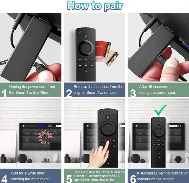 Alt view image 5 of 7 - Replacement Firestick Remote Control Fit for Fire Smart TV Stick 4K / Stick Lite/Stick (2nd Gen), TVs Cube (1st & 2nd Gen), Smart TV (3rd Gen), N0t for Roku TV