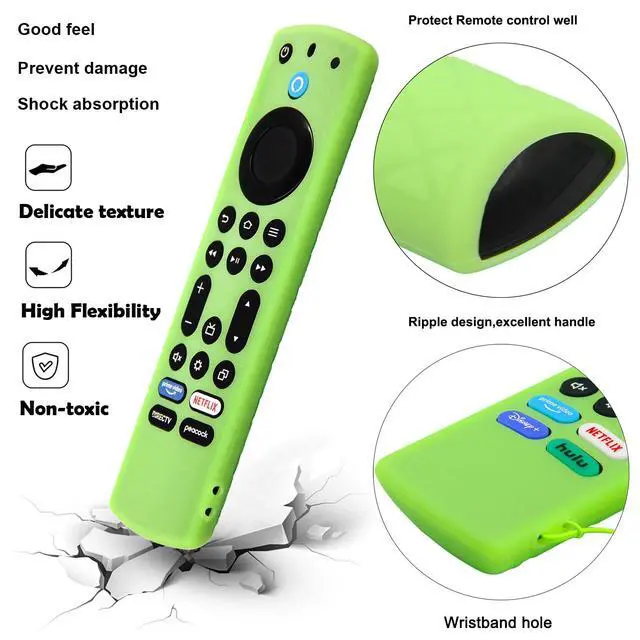 Alt view image 5 of 7 - Silicone Remote Case (2pcs) for Fire TV Stick 4K Max/Insignia/Pioneer/Omni Series Fire TV Alexa Voice Remote Enhanced w/Lanyard (Green and Turquoise, Both Glow)
