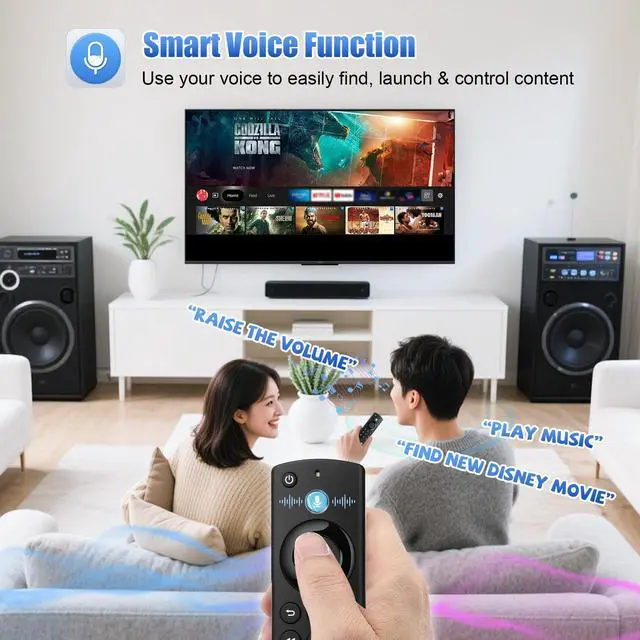 Alt view image 4 of 7 - Replacement TV Remote Control for All Fire Series, Compatible with Fire Smart TV Stick/TV Cube/Stick Lite/HD/4K Max/4K, for Insignia TV Remote, Smart TV 3rd Gen with Voice Controller