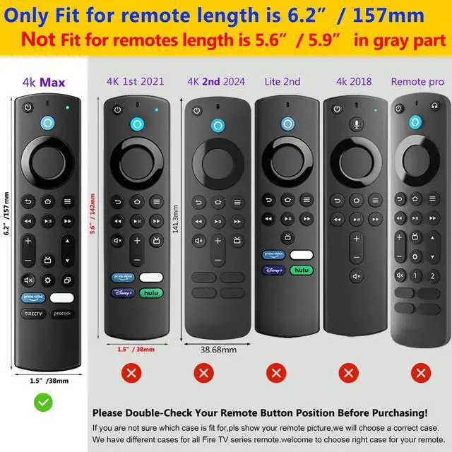 Alt view image 2 of 7 - Silicone Remote Case (3pcs) for Fire TV Stick 4K Max/Insignia/Pioneer/Omni (QLED) Series Alexa Voice Remote Enhanced w/Lanyard (Green Glow + Red + Blue)