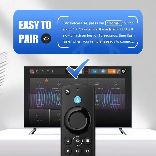 Alt view image 6 of 7 - Replacement TV Remote Control for All Fire Series, Compatible with Fire Smart TV Stick/TV Cube/Stick Lite/HD/4K Max/4K, for Insignia TV Remote, Smart TV 3rd Gen with Voice Controller