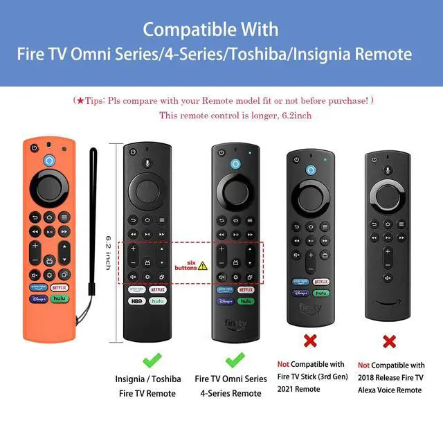 Alt view image 2 of 7 - Silicone Remote Case Compatible with Toshiba/Insignia Firetv Omni 4-Series