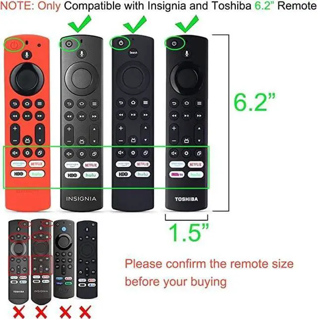 Alt view image 2 of 3 - 2023 Stick 4K Max Remote Cover for Toshiba and Insignia NSRCFNA21 CT-RC1US-21 CT95018 CTRC1US21, Silicone Protective 3-Pack Green Orange Hot Pink Case Glow in Dark