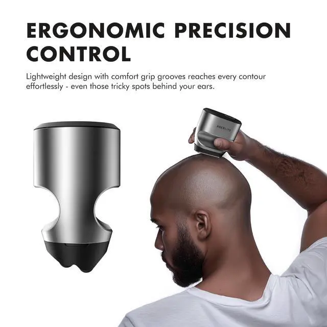 Alt view image 5 of 7 - Touch 2 Foil Head Shaver for Bald Men - Finishing Foil Shaver for Bald Head & Face, 0.05mm Ultra-Thin Foils for Razor-Smooth Results, Ergonomic Multi-Grip, Waterproof, USB-C Charging (Silver)