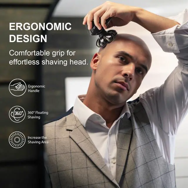 Alt view image 6 of 7 - Head Shavers for Bald Men: 7D Floating with 120-Min - Chestnut