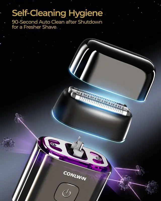 Alt view image 3 of 7 - Electric Foil Shavers for Men, Travel Mini Shaver, Model FK-712B