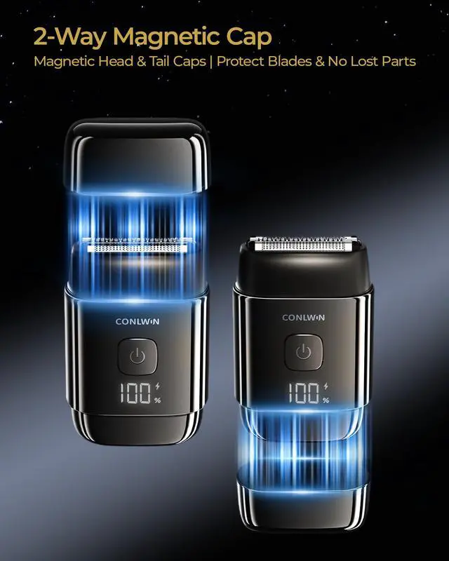 Alt view image 4 of 7 - Electric Foil Shavers for Men, Travel Mini Shaver, Model FK-712B