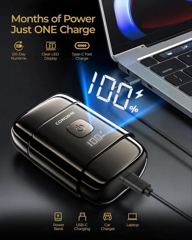 Alt view image 6 of 7 - Electric Foil Shavers for Men, Travel Mini Shaver, Model FK-712B