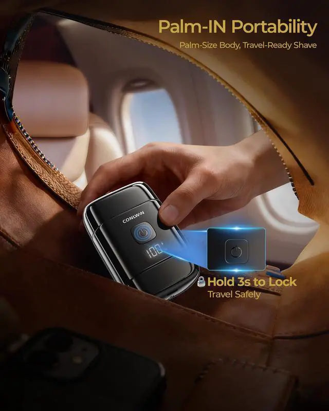 Alt view image 7 of 7 - Electric Foil Shavers for Men, Travel Mini Shaver, Model FK-712B