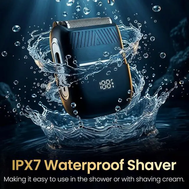 Alt view image 5 of 7 - 2-in-1 Electric Shaver for Men - Foil Shaver for Face, Precision Trimmer, USB-C Rechargeable, IPX7 Waterproof Wet & Dry Electric Razor for Men, 90-Minute Runtime, LED Display, Compact Travel Shaver