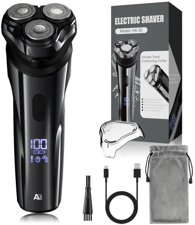 Main image of Electric Rotary Shaver for Men,4D Floating Head, LED Display,Type-C