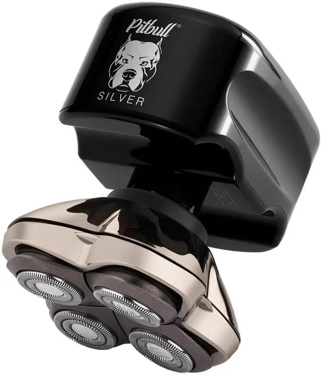 Main image of Pitbull Silver PRO SX5 Head & Face Shaver for Bald Men | Cordless Wet/Dry Rotary Razor