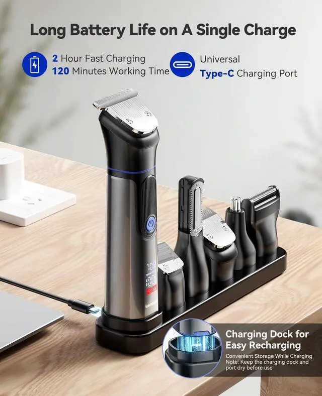 Alt view image 5 of 7 - Beard Trimmer for Men, 6-in-1 Electric Shaver and Hair Clipper