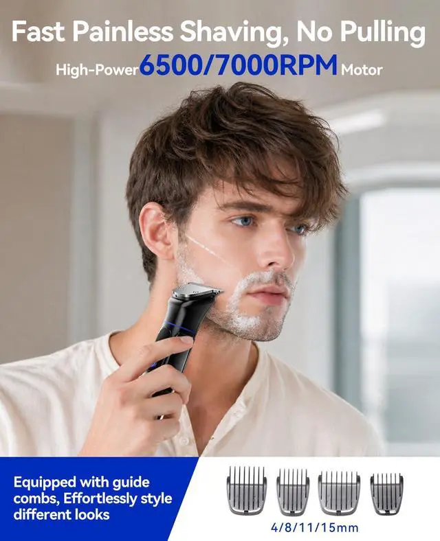 Alt view image 6 of 7 - Beard Trimmer for Men, 6-in-1 Electric Shaver and Hair Clipper
