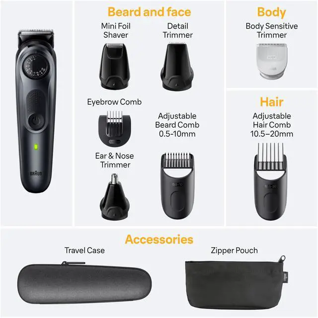 Alt view image 5 of 7 - All-in-One Style Kit Series 5 5471, 8-in-1 Trimmer for Men with Beard Trimmer, Body Trimmer for Manscaping, Hair Clippers & More, Ultra-Sharp Blade, 40 Length Settings, Waterproof