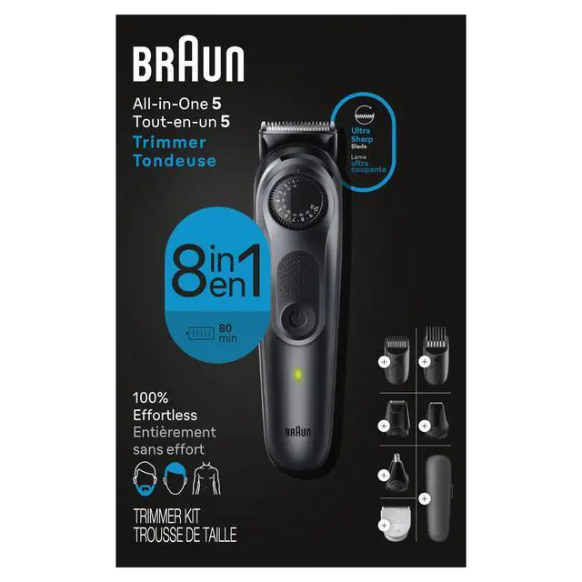 Alt view image 6 of 7 - All-in-One Style Kit Series 5 5471, 8-in-1 Trimmer for Men with Beard Trimmer, Body Trimmer for Manscaping, Hair Clippers & More, Ultra-Sharp Blade, 40 Length Settings, Waterproof