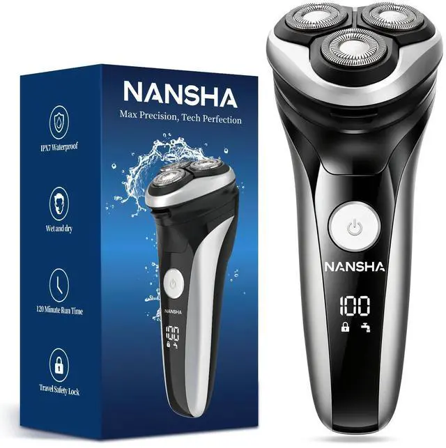 Main image of Electric Razor for Men with Pop-Up Trimmer, 100% Waterproof Electric Shaver, Rechargeable Cordless Shavers for Men, Type-C, 140Mins Runtime, Plug & Play, Black (Black)