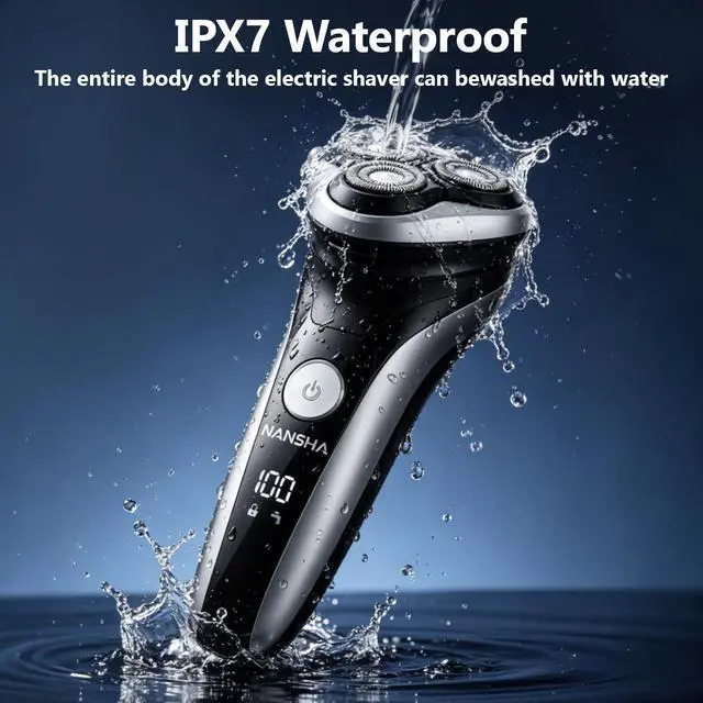 Alt view image 6 of 7 - Electric Razor for Men with Pop-Up Trimmer, 100% Waterproof Electric Shaver, Rechargeable Cordless Shavers for Men, Type-C, 140Mins Runtime, Plug & Play, Black (Black)