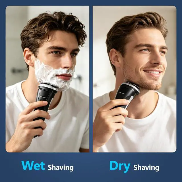 Alt view image 7 of 7 - Electric Razor for Men with Pop-Up Trimmer, 100% Waterproof Electric Shaver, Rechargeable Cordless Shavers for Men, Type-C, 140Mins Runtime, Plug & Play, Black (Black)