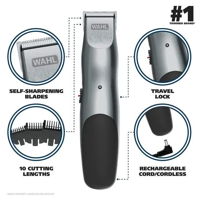Alt view image 2 of 7 - Groomsman Corded/Cordless Rechargeable Beard Trimmer for Men