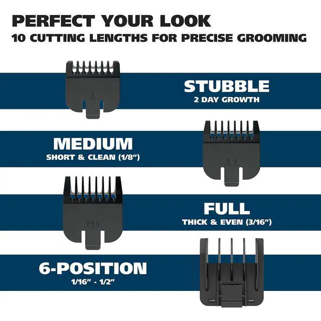 Alt view image 5 of 7 - Groomsman Corded/Cordless Rechargeable Beard Trimmer for Men