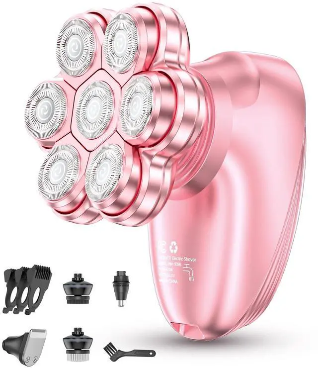 Main image of 5-in-1 Electric Razors for Women, 7D Magnetic Heads Full Body Shaver, Waterproof Wet Dry Hair Remover with LED Display, Rechargeable Bikini Trimmer for Underarms, Face, Legs, Lips, Arms (Pink)