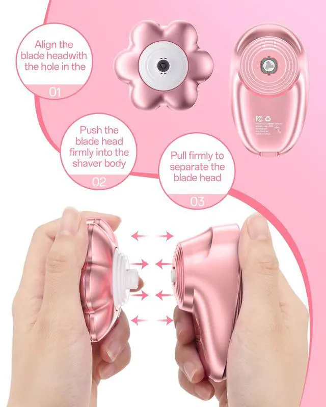 Alt view image 7 of 7 - 5-in-1 Electric Razors for Women, 7D Magnetic Heads Full Body Shaver, Waterproof Wet Dry Hair Remover with LED Display, Rechargeable Bikini Trimmer for Underarms, Face, Legs, Lips, Arms (Pink)