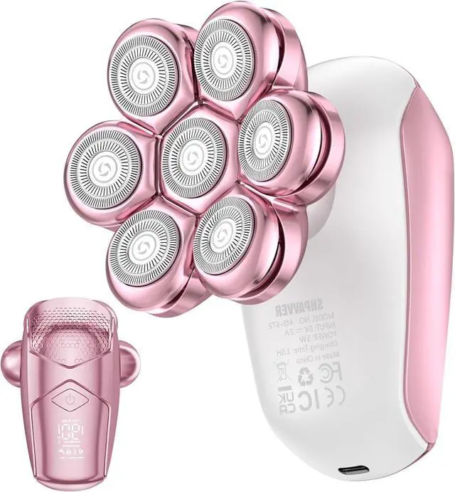 Main image of Electric Razors for Women Legs: Rechargeable Electric Shavers for Body - Waterproof Wet Dry Hair Remover for Lady Face Underarms Public (Glossy Pink)
