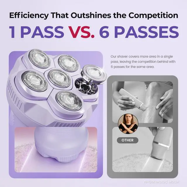 Alt view image 3 of 7 - Electric Razors for Women Legs, Electric Shaver for Women