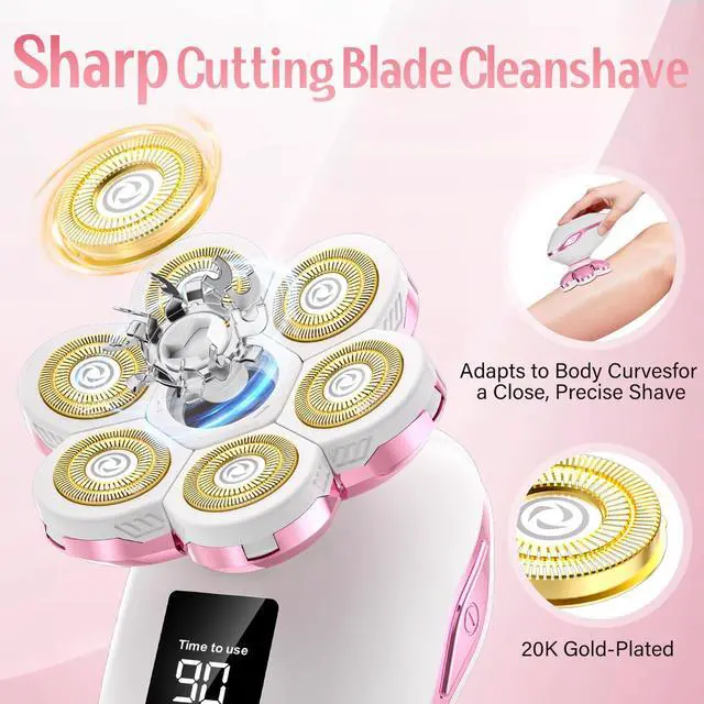 Alt view image 3 of 7 - Electric Razors for Women, 20K Gold Plated Blades, Sensitive Skin