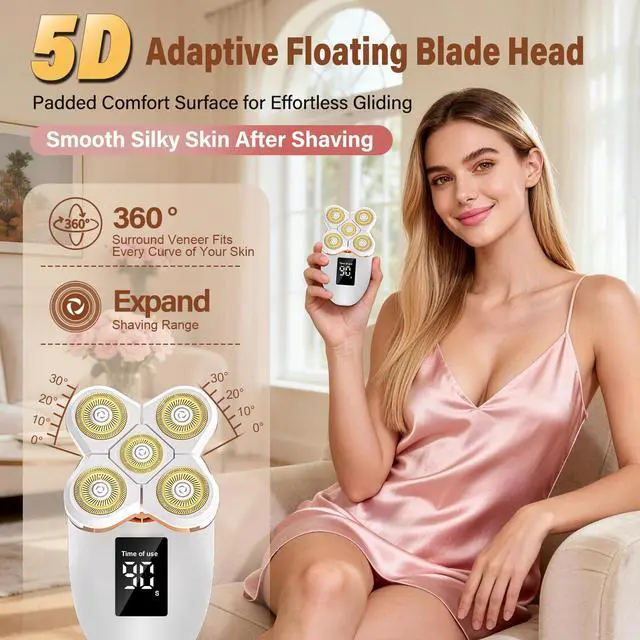 Alt view image 2 of 7 - 2-in-1 Electric Razors for Women, Sensitive Skin, Legs & Bikini Area