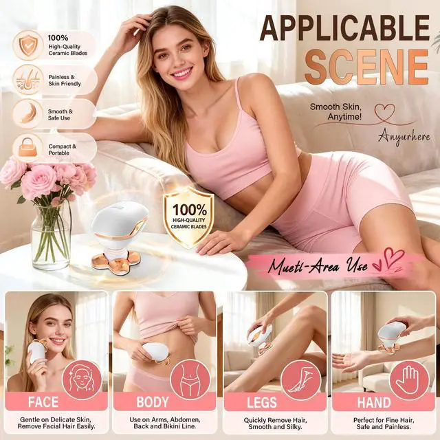 Alt view image 4 of 7 - 2-in-1 Electric Razors for Women, Sensitive Skin, Legs & Bikini Area