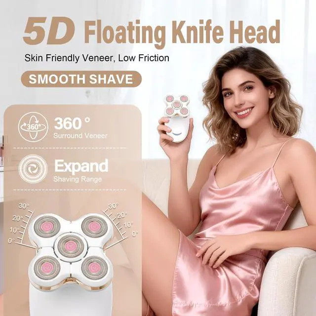 Alt view image 2 of 7 - Electric Razors for Women, 18K Hypoallergenic Blades, for Sensitive Skin