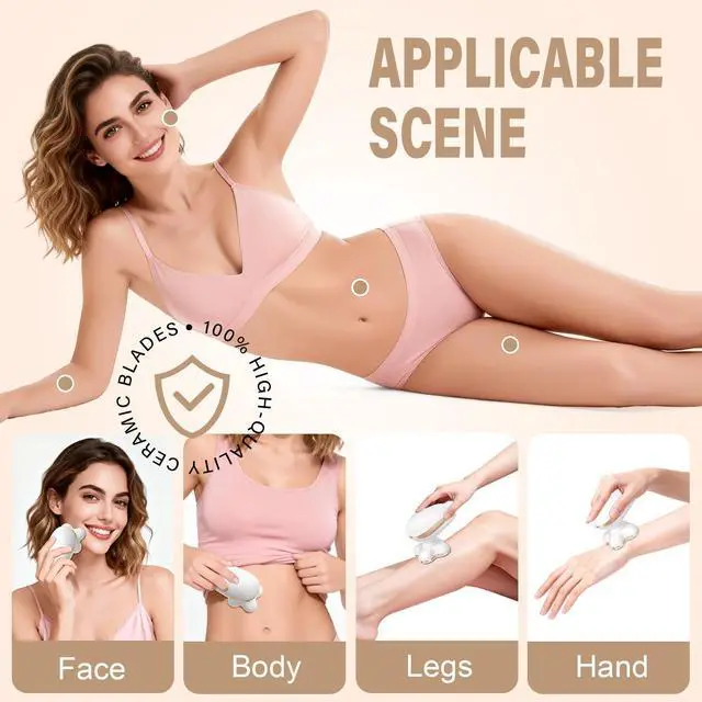 Alt view image 4 of 7 - Electric Razors for Women, 18K Hypoallergenic Blades, for Sensitive Skin