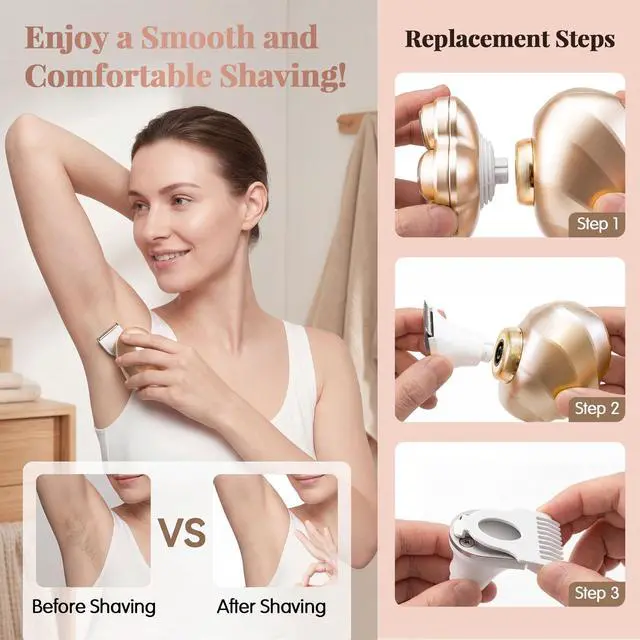Alt view image 7 of 7 - Electric Razors for Women, 5-in-1 Magnetic Electric Shaver for Women, 7D Womens Electric Razor, Wet Dry Bikini Trimmer, Rechargeable Full Body Hair Removal for Face Arms Legs Armpit Pubic Area