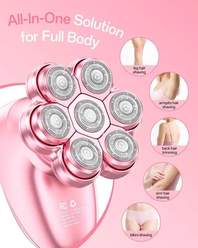 Alt view image 3 of 7 - Electric Razors for Women, 5-in-1 Womens Electric Shavers for Legs,7D Waterproof Wet Dry Travel Body Hair Remover Bikini Shavers Gift for Lady Face Underarms Public