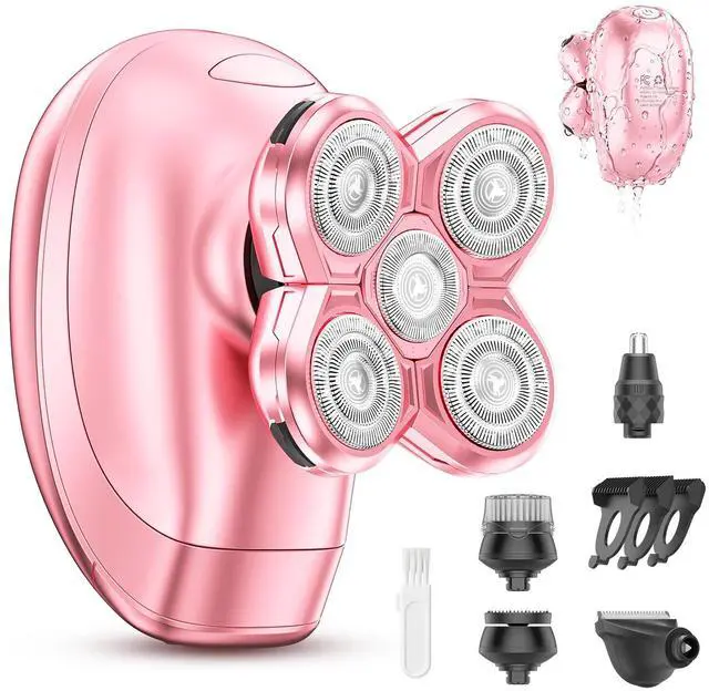 Main image of Electric Razors for Women, 5-in-1 Rechargeable Electric Shaver for Women, Waterproof Wet/Dry Womens Electric Razor, Magnetic Razor Head Womens Face Shavers for Legs, Arms, Bikini, Lips, Underarms