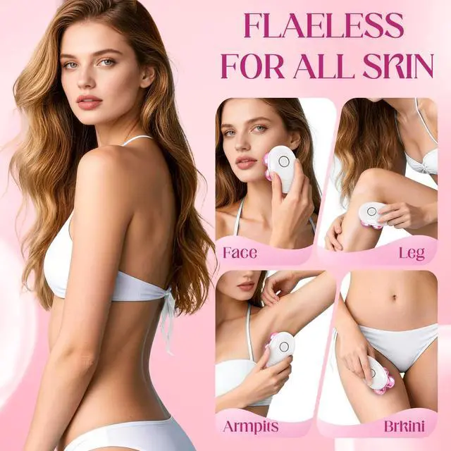 Alt view image 4 of 7 - Electric Razors for Women - Magnetic Electric Shaver for Women, Painless Hair Remover for Legs Bikini Face, Cordless Lady Trimmer for Sensitive, Detachable and Waterproof, Pink