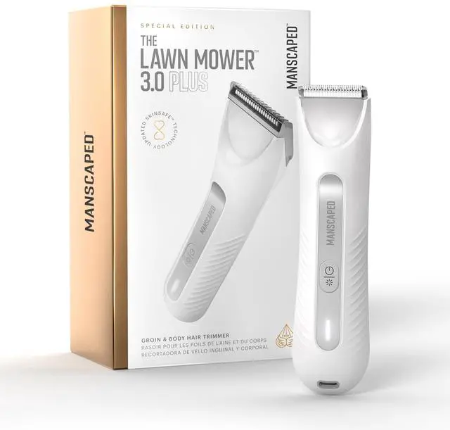 Main image of The Lawn Mower® 3.0 Plus - Groin, Body & Bikini Hair Trimmer, Updated SkinSafe® Trimmer Blade, Waterproof Wet/Dry Groomer, USB-C Rechargeable, Mens & Women's Wireless Shaver, White Hot