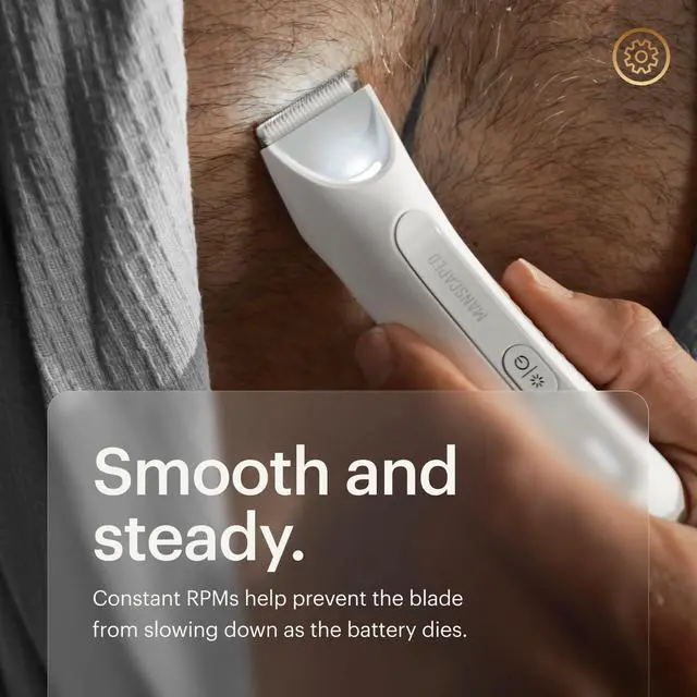 Alt view image 6 of 7 - The Lawn Mower® 3.0 Plus - Groin, Body & Bikini Hair Trimmer, Updated SkinSafe® Trimmer Blade, Waterproof Wet/Dry Groomer, USB-C Rechargeable, Mens & Women's Wireless Shaver, White Hot