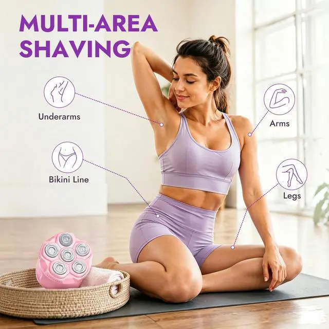 Alt view image 4 of 7 - Electric Razor for Women, Painless Body Hair Shaver Cordless Bikini Trimmer