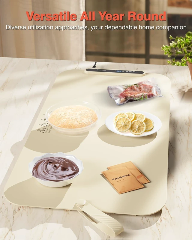 Alt view image 6 of 7 - Food Warming Mat, 27.5x16'' Electric Warming Tray with 7 Temp-Settings, 1-99h Flexible Timer, Switchable °F/°C, Rollable Food Warmer Keep Food Warm at Buffet, Party, Sabbath, Daily Use