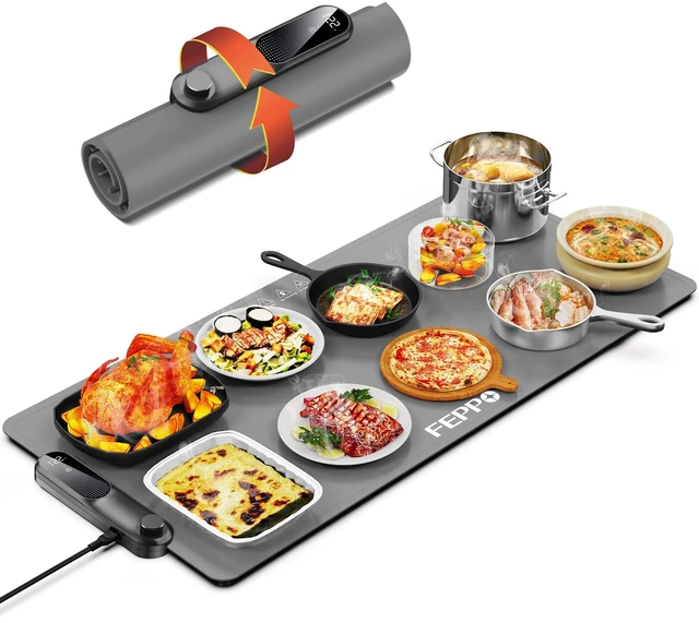 Main image of Food Warming Mat, 35"x16" Food Warmers for Parties Buffet | Fast Full-Surface Warming Mat for Food with 19 Level Adjustable Temperature and 6 Hours Timer, Roll Up Food Warmer