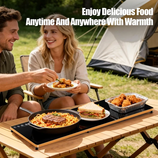 Alt view image 4 of 7 - Electric Warming Tray(Extra Long 40x12),Food Warmer for Parties Buffet,Family Gatherings,Adjustable Temp (158°F-291°F),Chafing Dishes for Buffets.Keep Food Warm 24 Hours,Tempered Glass Warming Mat