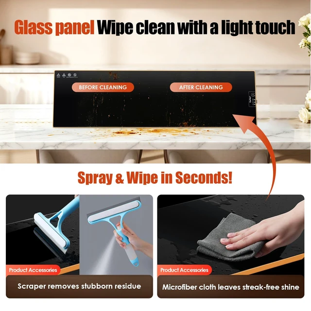 Alt view image 6 of 7 - Electric Warming Tray(Extra Long 40x12),Food Warmer for Parties Buffet,Family Gatherings,Adjustable Temp (158°F-291°F),Chafing Dishes for Buffets.Keep Food Warm 24 Hours,Tempered Glass Warming Mat